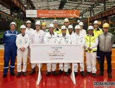 韩华海洋为BW LNG建造17.4万方LNG船切割钢板
